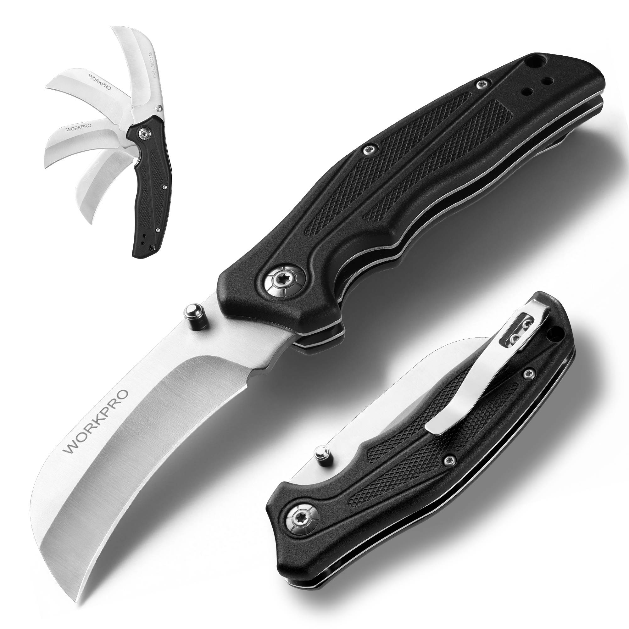 WORKPRO 電工ナイフ 全長186mm キーホルダー穴付き 携帯便利 電線・ケーブルの皮むき 段ボール開梱など..