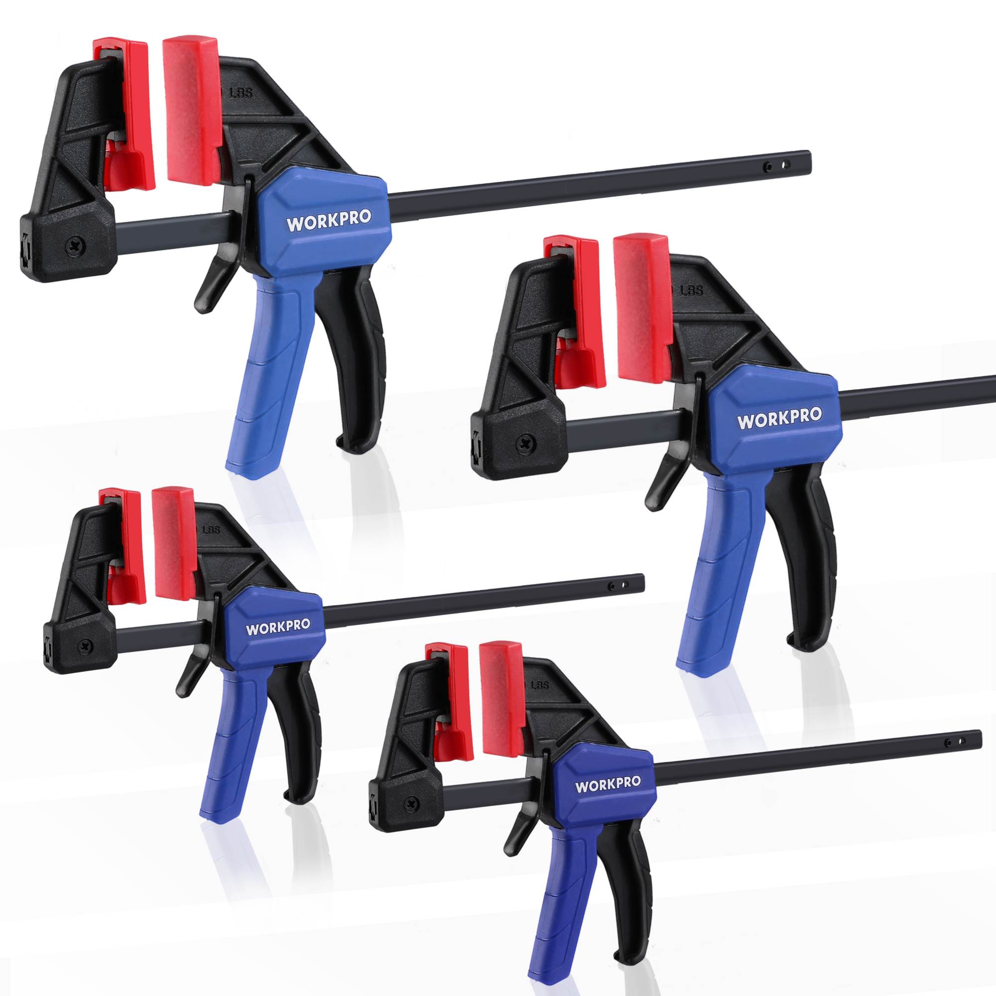 Rakuten - WORKPRO クランプ Fクランプ 2本組 150mm ラクイックバークランプ F型 最大締付力約23KG 1セット2役 クイックリリースレバー 滑り止め 木工作業 木材 強力固定 接着 溶接 切削 DIY 工具
