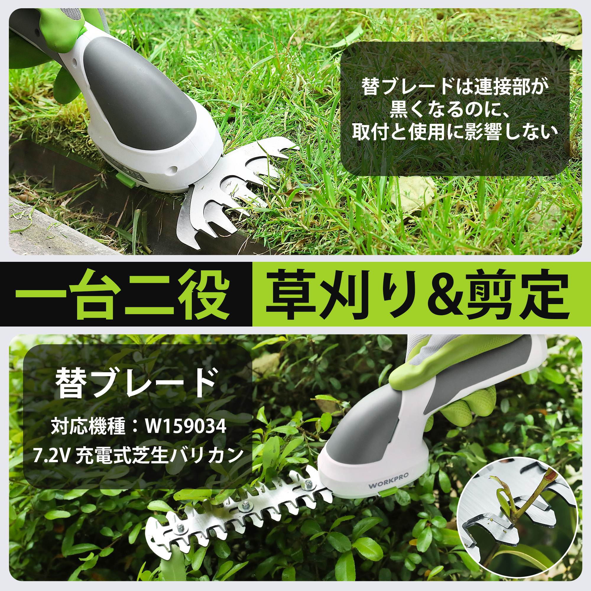 【10%OFF】WORKPRO 芝生バリカン用替ブレード 2枚付 バリカン刈幅100mm トリマー刈...
