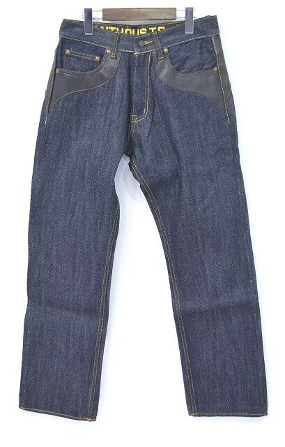 【新品】XANTHOUS (ザンザス) LEATHER CHANGE DENIM PANTS INDIGO L レザーチェンジ デニムパンツ　JEANS ジーンズ 1