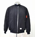 【美中古】 WTAPS（ダブルタップス）W1 / JACKET. NYPO. TWILL 192WVDT-JKM06 MA-1 ジャケット ツイル BLACK 01 ミリタリー アウター MILITARY BLOUSON ブルゾン MADE IN JAPAN 日本製 ジャンパー ARMY アーミー 【中古】M-65 BDU LOGO ロゴ 中綿 フライト