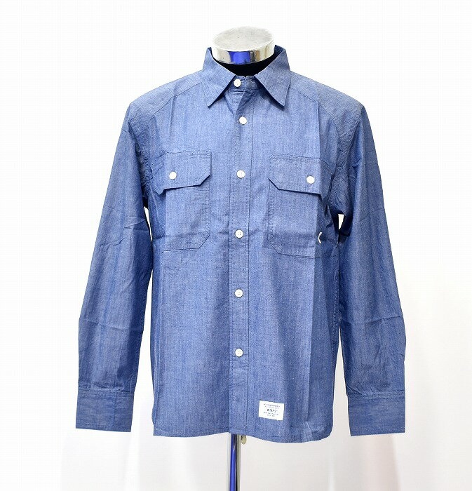 ڿʡWTAPS ʥ֥륿åץCELL LS / SHIRT. COTTON. CHAMBRAY 181BRDT-SHM02 ǥ˥   Ĺµ ֥졼  INDIGO 01 S ߥ꥿꡼ MILITARY 桼ƥƥ MADE IN JAPAN ARMY ߡWORK LOGO  С 󥬥꡼ ȥ꡼