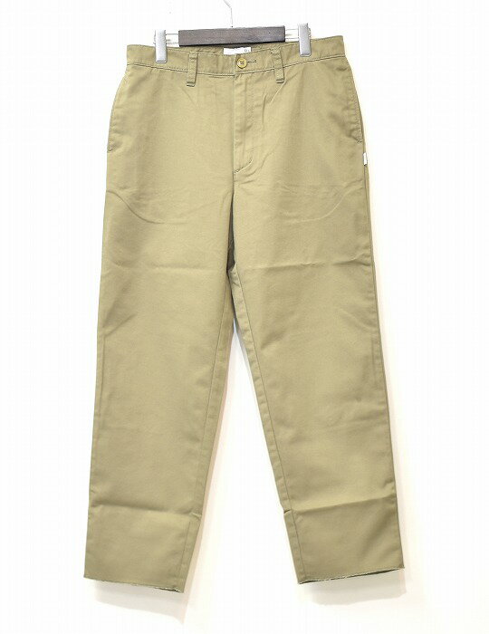 WTAPS (ダブルタップス) KHAKI TROUSERS. COPO. TWILL 192WVDT-PTM06 カーキ トラウザーズ コットン ツイル チノ パンツ BEIGE 02（M）ワーク WORK ミリタリー アーミー ARMY MILITARY LOGO ロゴ 定番 ストリート ファティーグ 65/35 スラックス