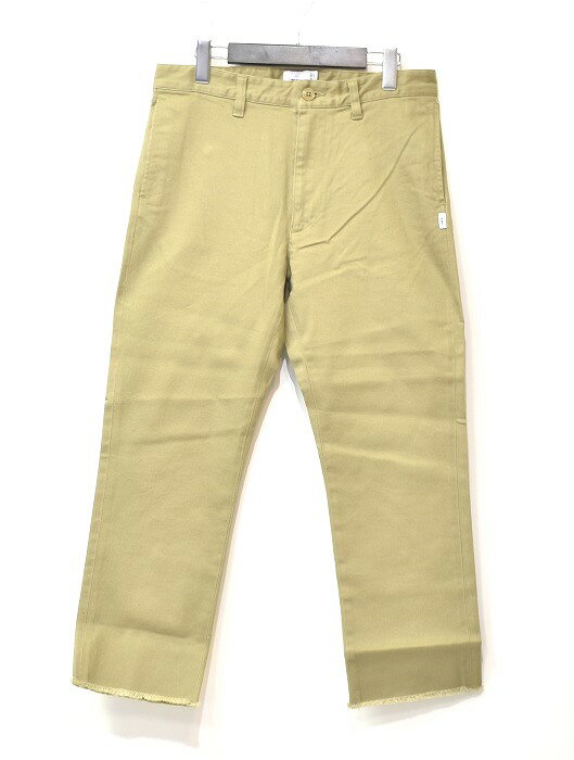 WTAPS (ダブルタップス) KHAKI TIGHT TROUSERS. COTTON. TWILL 191BRDT-PTM04 カーキ タイト トラウザーズ コットン ツイル チノ パンツ BEIGE 01（S）ワーク WORK ミリタリー アーミー ARMY MILITARY LOGO ロゴ 定番 ストリート ファティーグ ボトム