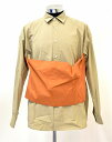 yVizMISTERGENTLEMAN (~X^[WFg}) FABRIC ATTACHED L/S SHIRT t@ubN A^b`h Vc fUC BEIGE~ORANGE L Mr.GENTLEMAN MADE IN JAPAN@MGR-SH15