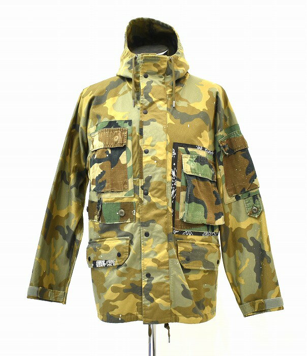 【新品】 OVERDESIGN （オーバーデザイン）URBAN CAMOUFLAGE JACKET BDU アーバンカモフラージュジャケット ARMY アーミー ジャケット ミリタリー ブルゾン M-65 迷彩 WOODLANDCAMO BANDANA リメイク XL MADE IN JAPAN おしゃれ