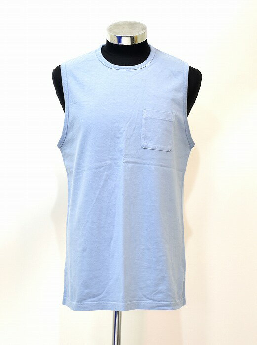 【新品】 MISTERGENTLEMAN (ミスタージェントルマン） SOUVENIR SLEEVELESS TEE CREW NECK スーベニア クルーネック ポケット ノースリーブ Tシャツ 袖なし ポケT POCKET T-SHIRT 無地 Mr.GENTLEMAN アメカジ ミリタリー BLUE L MADE MADE IN JAPAN SOFTHYPHEN おしゃれ