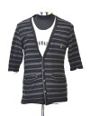 yÁzSMACK ENGINEER iX}bNGWjAjH/S BORDER CARDIGAN 5 {[_[ J[fBK GREY~BLACK M XR[sI LOGO S  MADE IN JAPAN@ROCK PUNK bN pN@S/S  Jbg\[ 7 3/4