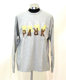 【新品】THE PARK SHOP （ザ パークショップ）RANDOM PARK L/S TEE　LOGO ロゴ ランダム パーク 長袖Tシャツ ロンTee クルーネック プリント ADULT L GREY　アメカジ ストリート キッズ 公園