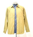 【新品同様】 MISTERGENTLEMAN (ミスタージェントルマン) DOUBLE FRONT SHIRT ダブルフロントシャツ レイヤード 長袖 L/S シャツ シャンブレー Mr.GENTLEMAN BEIGE×BLUE M MADE IN JAPAN 【中古】ソフトハイフンSOFTHYPHEN