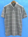 【中古】 ts（s） (ティーエスエス) Over Dyed T/C Gradation Stripe Polo Shirts ボーダーポロシャツ 2 GREY 半袖