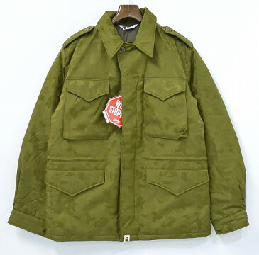 【新品】A BATHING APE（アベイシングエイプ）GORE-TEX M-43 ダウンジャケット M KHAKI ジャガードミリタリージャケット ウインドストッパー