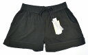 【新品】【レディース】 RABENS SALONER (レーベン サローネ) SHORTS W SILK BACKDROP ショーツ XS BLACK ショートパンツ ハーフパンツ