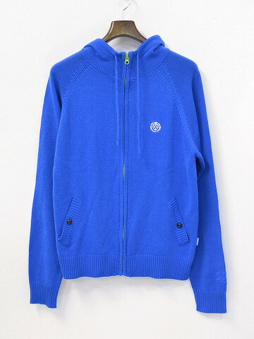 【新品同様】 XANTHOUS(ザンザス) LIGHT KNIT ZIP HOOD XL BLUE ジップアップニットフード ニットパーカー COTTON HOODIE フーディー セーター
