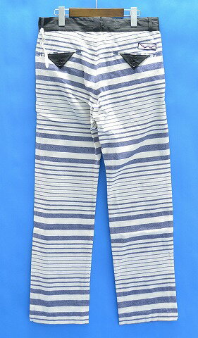 【新品】 UNDECORATED MAN（アンデコレイテッドマン） BORDER SWEAT PANTS ボーダー スウェットパンツ WHITE×NAVY 2