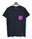 【中古】BEDWIN THE HEARTBREAKERS (ベドウィン ザ ハートブレイカーズ) V-NECK POCKET T ZIENTARA VネックポケットTシャツ 14SS BLACK 4 ブラック BORDER ボーダー Tee T-SHIRTS