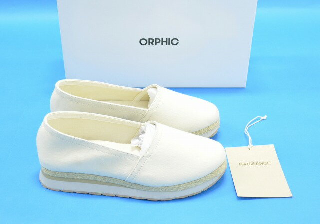 【新品同様】【訳あり】 NAISSANCE×ORPHIC （ネサーンス×オルフィック） ESPADRILLE エスパドリーユ S（MEN 7） IVORY スニーカー シューズ 靴 【中古】