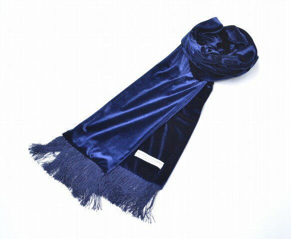 【中古】 Mr.GENTLEMAN (ミスタージェントルマン) ベルベットストール NAVY 16AW マフラー VELVET STOLE MUFFLER