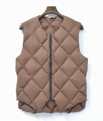 【中古】ENGINEERED GARMENTS (エンジニアードガーメンツ) Tailored Down Vest - Lt. Weight Nylon テーラードダウンベスト ライトウエイトナイロン BROWN M ブラウン INNER インナーダウン QUILTING キルティング