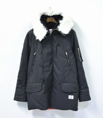 【中古】 BEDWIN THE HEARTBREAKERS (ベドウィン ザ ハートブレイカーズ) N3B STERLING N-3Bフライトジャケット BLACK 2 ブラック FLIGHT JACKET MILITARY COAT ミリタリー コート ARMY アーミー OILED オイルド FUR ファー 中綿入り