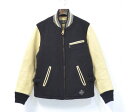 【中古】 NEIGHBORHOOD (ネイバーフッド) VARSITY / WN-JKT バーシティジャケット BLACK S ブラック STADIUM JACKET スタジアムジャケット JUMPER ジャンパー スタジャン AWARD アワード MELTON メルトン LEATHER SLEEVES レザースリーブ 革 中綿 ヴァーシティ ブルゾン