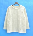  THEE (シー) FISHERMAN KNIT フィッシャーマンニット FREE WHITE クルーネック セーター