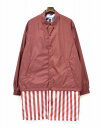 【新品同様】【訳あり】 FACETASM (ファセッタズム) 3D LAYER LONG COACH JACKET 3Dレイヤード ロング コーチ ジャケット 4 RED RB-JK-U02 長袖 ナイロンジャケット STRIPE ストライプ コート ナイロン【中古】