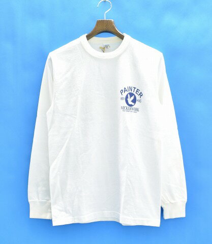 【新品】 BLUE BUCK (ブルーバック) PAINTER L/S TEE ロングスリーブTシャツ S WHITE ホワイト 汚れ加工 日焼け加工 CREW NECK LONG SLEEVES T-SHIRTS クルーネック ロンT 長袖