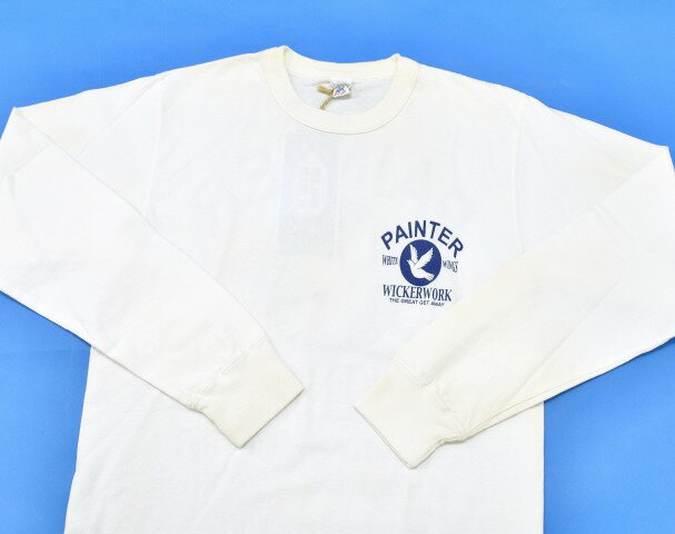 【新品】 BLUE BUCK (ブルーバック) PAINTER L/S TEE ロングスリーブTシャツ S WHITE ホワイト 汚れ加工 日焼け加工 CREW NECK LONG SLEEVES T-SHIRTS クルーネック ロンT 長袖