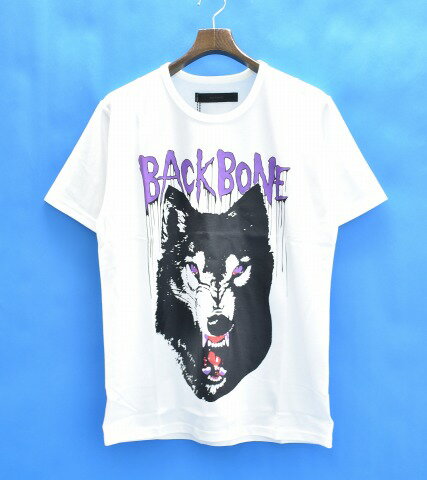 【新品】 BACKBONE (バックボーン) COTTON PRINT T-SHIRT DIRE WOLF コットンプリントTEE ダイアウルフ BB17SS-C20 BACK BONE 半袖 S/S クルーネックTシャツ MADE IN JAPAN WHITE M