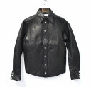 【新品同様】【訳あり】 FAR EASTERN ENTHUSIAST (ファー イースタン エンスージアスト) THE EASTERN レザーシャツ S BLACK FE1501-TE F.E.E LEATHER SHIRT JACKET シャツジャケット 【中古】ブルゾン ジャケット アメカジ ライダース