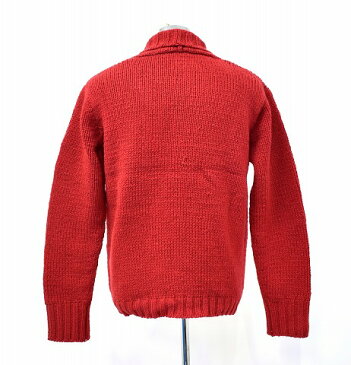 【新品】 LOCKWOOD HANDKNIT （ロックウッド ハンドニット） SHAWL COLLAR KNIT CARDIGAN ショールカラーニットカーディガン RED JOHN'S CLOTHING ジョンズクロージング ローゲージ ざっくり L　カウチン