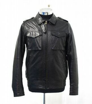 【中古】 SWAGGER (スワッガー) LEATHER FLIGHT JACKET レザーフライトジャケット M BLACK ミリタリージャケット シープレザー 羊革 Thinsulate シンサレート