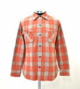 yÁz BLUE BUCK (u[obN) CHECK FLANNEL SHIRTS `FbNtlVc L ORANGE~GREY  { hJ S@