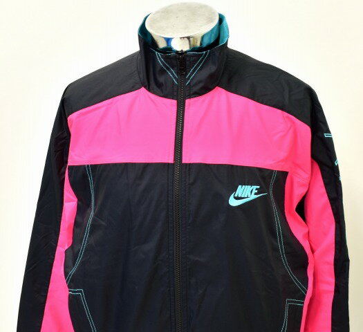 【中古】 NIKE (ナイキ) NRG CU VINTAGE PATCHWORK TRACK JACKET NRG CU ヴィンテージ パッチワーク トラック ジャケット S BLACK/HYPER PINK/HYPER JADE CD6132-011 NYLON JACKET ナイロンジャケット ウインドブレーカー atmos Exclusive アトモス限定 ジャージ ブルゾン