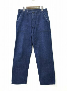 【中古】 orslow (オアスロウ) US NAVY DENIM UTILITY PANTS USネイビーデニムユーティリティーパンツ S INDIGO ベイカーパンツ デニムパンツ MADE IN JAPAN 日本製