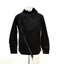 【新品同様】D DRAW DESIGN CREATION (ドロウデザインクリエーション) 斜めジップジャケット S BLACK ZIP UP JACKET DDC カットソー ブルゾン ライダース おしゃれ