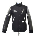 【中古】 BEDWIN THE HEARTBREAKERS (ベドウィン ザ ハートブレイカーズ) AWARD JACKET JERRY アワードジャケット スタジャン レザー メルトン ブルゾン BLACK 2 MADE IN JAPAN ジャンパー