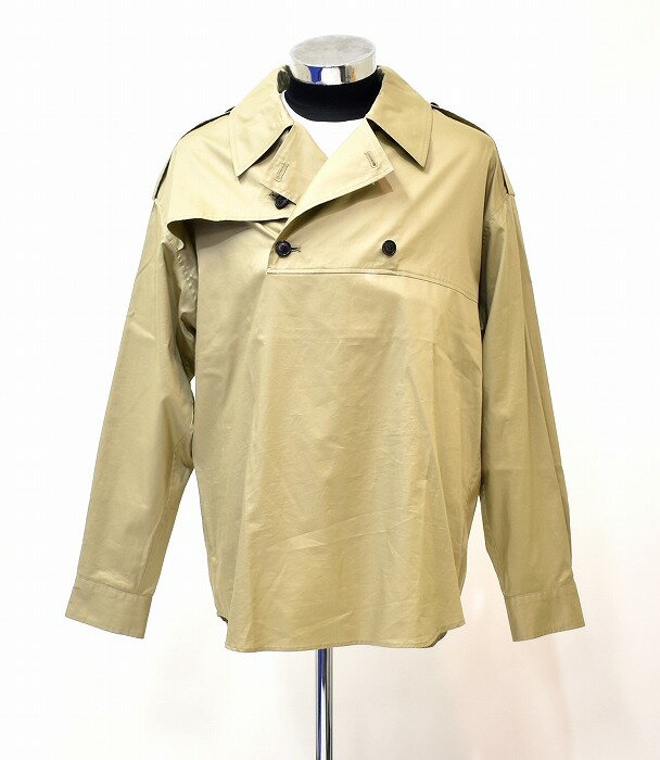 【新品同様】【訳あり】 MISTERGENTLEMAN (ミスタージェントルマン) TRENCH SHIRT L/S トレンチシャツ 長袖 Mr.GENTLEMAN コート BEIGE　L 　MADE IN JAPAN