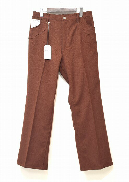 【新品】 FACCIES (ファッチーズ) WOOLLY WESTERN TWILL BELL BOTTOM PANTS F23W03007 ウーリー ウエスタン ツイル ベルボトム パンツ SLACKS スラックス トラウザー JEANS ジーンズ カウボーイ Wrangler Wrancher ラングラー クラシック MADE IN JAPAN WINE BROWN 2