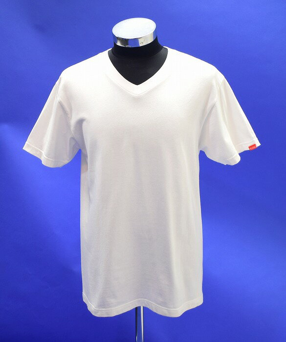 【中古】 430 FOURTHIRTY×RED KAP (フォーサーティー×レッドキャップ) V-NECK S/S TEE Vネック 半袖 Tシャツ LARGE WHITE L 無地 インナー ワンポイント コラボ 別注 ストリート アメカジ 自転車 BMX ピスト