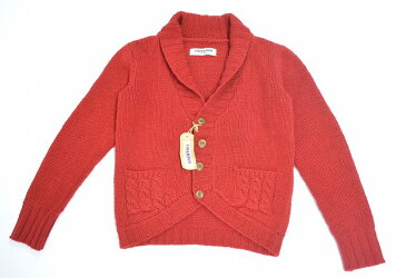 【新品】 LOCKWOOD HANDKNIT （ロックウッド ハンドニット） SHAWL COLLAR KNIT CARDIGAN ショールカラーニットカーディガン RED JOHN'S CLOTHING ジョンズクロージング ローゲージ ざっくり L　カウチン