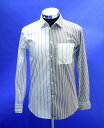 【中古】 GUILD PRIME (ギルドプライム) STRIPE L/S SHIRT マルチ ストライプ 長袖シャツ WHITE 1 切替 COTTON LO...