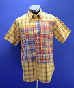 【中古】 Rough & Tumble (ラフ アンド タンブル) BLOCK SHIRT- Yellow Check M Nepenthes ネペンテス ブロックシャツ イエローチェック 半袖 S/S アメトラ トラッド コンサバ アメカジ ストリート ストライプ マドラス タータン Check Stripe 米国製 USA パッチワーク PLAID