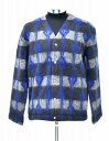 【新品】 FAR EASTERN ENTHUSIAST (ファー イースタン エンスージアスト) DUMBSAINT MOHAIR CARDIGAN モヘアカーディガン KNIT ニット セーター BLUE×PT 総柄 F.E.E L おしゃれ LOST HILLS ロストヒルズ