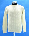 【新品】 Mr. GENTLEMAN (ミスタージェントルマン)CABLE CREW NECK KNIT (MG-KN05） ケーブル クルーネックニット セーター WHITE M MISTERGENTLEMAN