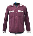 【中古】 COOTIE (クーティー)Guatemala L/S Shirt グアテマラ ガテマラ 長袖シャツ 開襟 ネイティブ 刺繍 Burgundy SMALL MADE IN JAPAN(4)