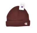 【新品】 Champion （チャンピオン）ニットキャップ ワッチキャップ WATCH CAP ニットキャップ KNIT CAP Cロゴ スクリプトロゴ 刺繍 LOGO 492-0097 BROWN FREE 57-59cm　帽子 Cマーク 2WAY