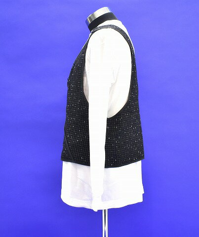 【新品】 PORTVEL (ポートヴェル) ONE-SHOULDER VEST REFLECTOR TWEED ワンショルダーベスト リフレクターツイード MADE IN JAPAN BLACK 3　NULABEL（ニューレーベル）