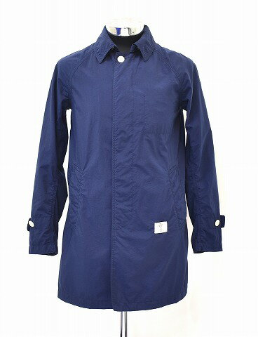 【中古】 BEDWIN THE HEARTBREAKERS (ベドウィン ザ ハートブレイカーズ) SOUTIEN COLLAR COAT SLOVAK ステンカラーコート 比翼 ナイロン スプリング NAVY 1